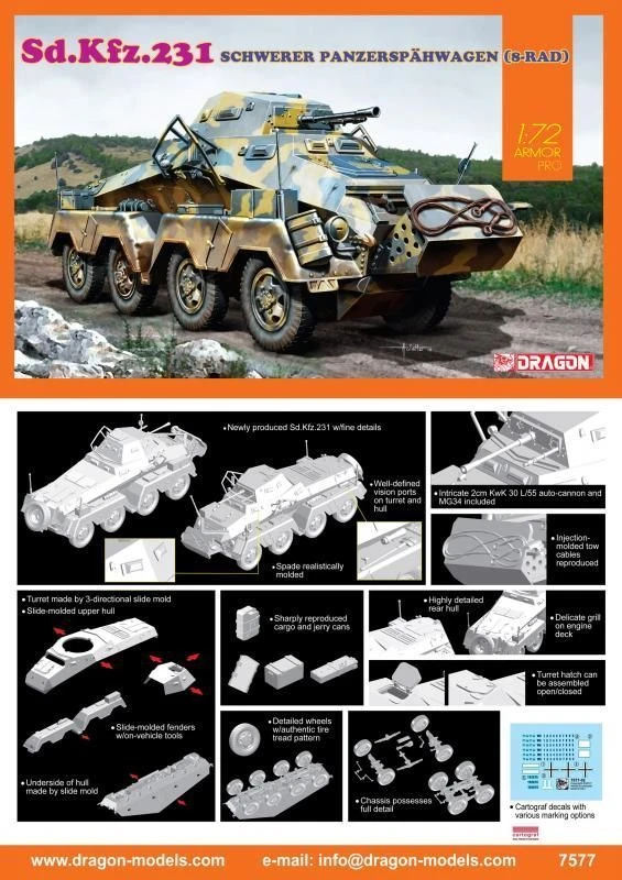مجموعة نموذج السيارة المدرعة الألمانية Sd.Kfz.231