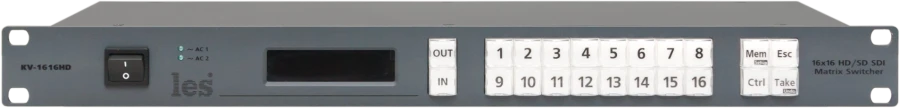 16x16 Matrix Switcher for 3G/HD/SD-SDI Video Signals - KV-1616HD
