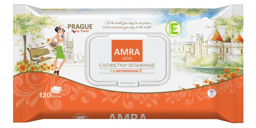 مناديل مبللة منعشة لراحة السفر AMRA PRAGUE
