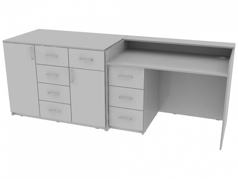 طاولة عرض 2400x740x900مم بتصميم وحدات