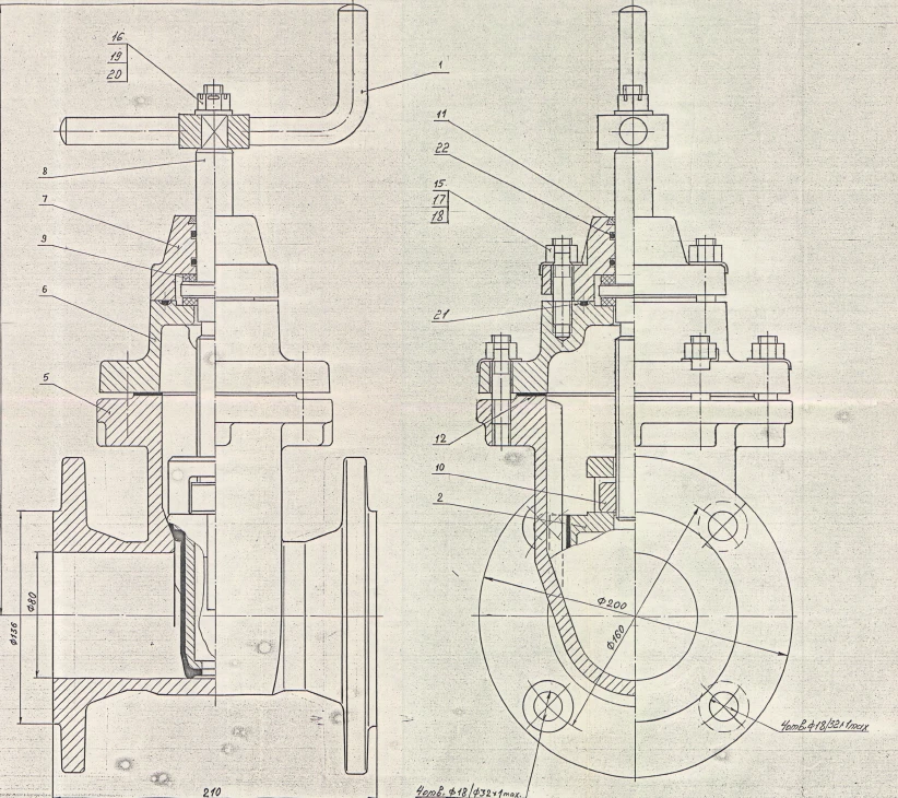 Задвижка клинкетная стальная DN 80 PN 1,6 МПа ИЮКЛ.491625.001
