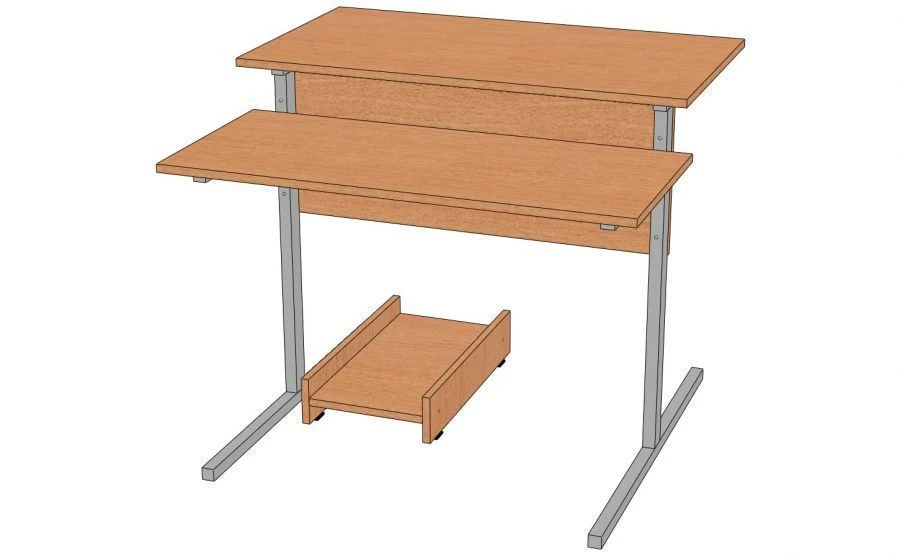 مكتب كمبيوتر بإطار معدني - موديل SKM-1.1