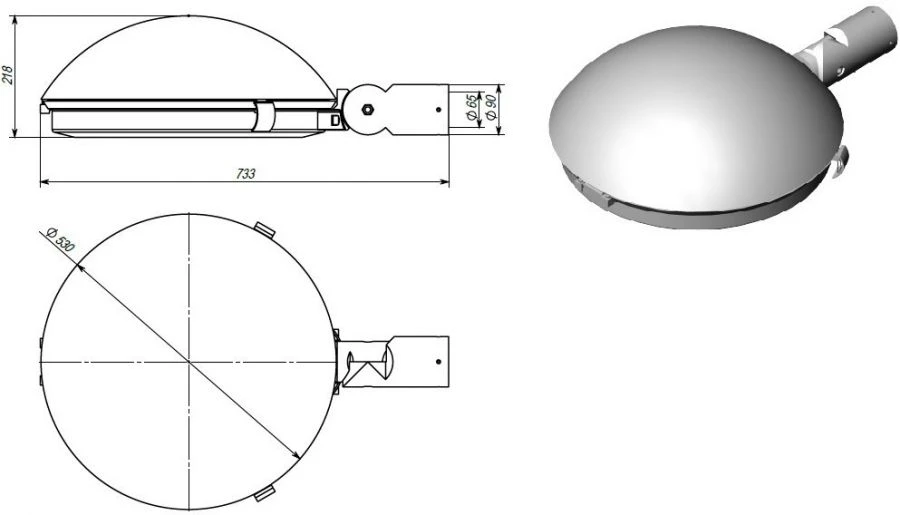 مصباح الشارع ألکور DKU-01-AF 40 واط (d60) ICL NEMA