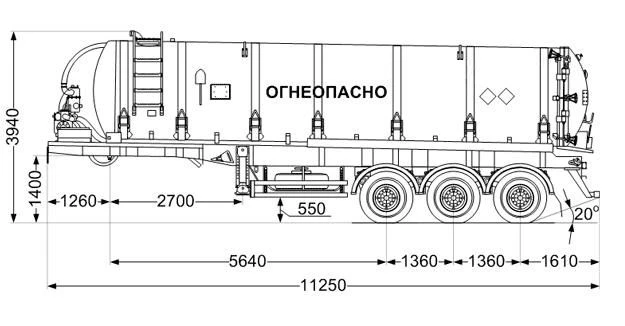 Food and Alcohol Transport Tank Semi-Trailer STK 9010-60