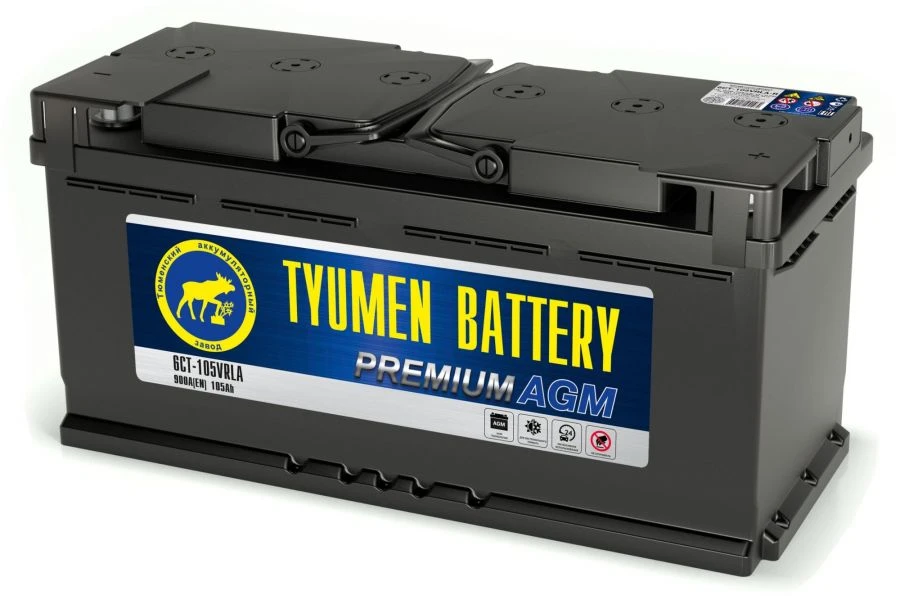 بطارية بدء تشغيل الرصاص TYUMEN BATTERY 6СТ-105VRLA-R