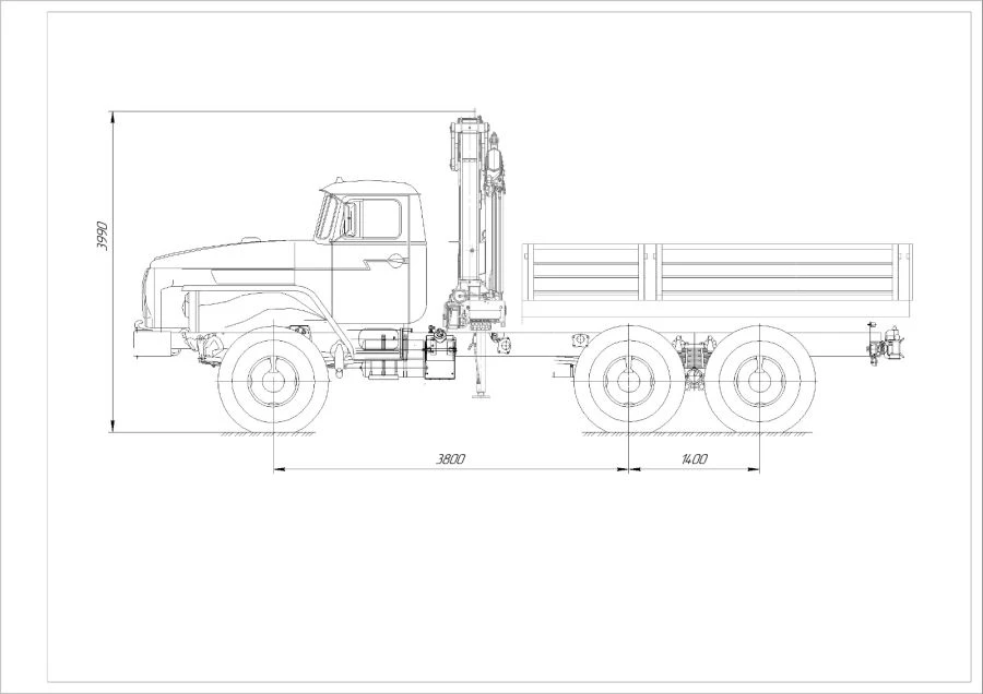 Автомобиль бортовой с КМУ (исполнение с КМУ: АНТ 1.8-2, АНТ 2.5-2, АНТ 4.4-1, АНТ 5-2, АНТ 7.5-2, АНТ 8.5-2, АНТ 10ЛМ, АНТ 12-2,
