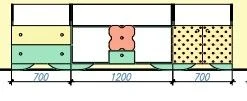 Play Furniture Set Mod.3 "Flowers" 2600x420x770mm