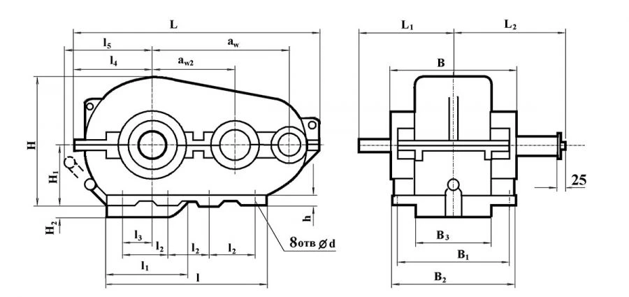 علبة تروس أسطوانية أفقية RCD-650