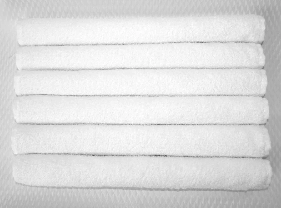 White Bleached Cotton Terry Towels for Kitchen Use