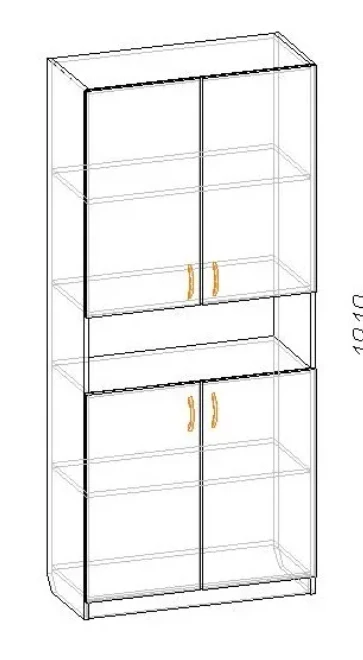 Semi-closed shelving unit for books and documents RL 03/05