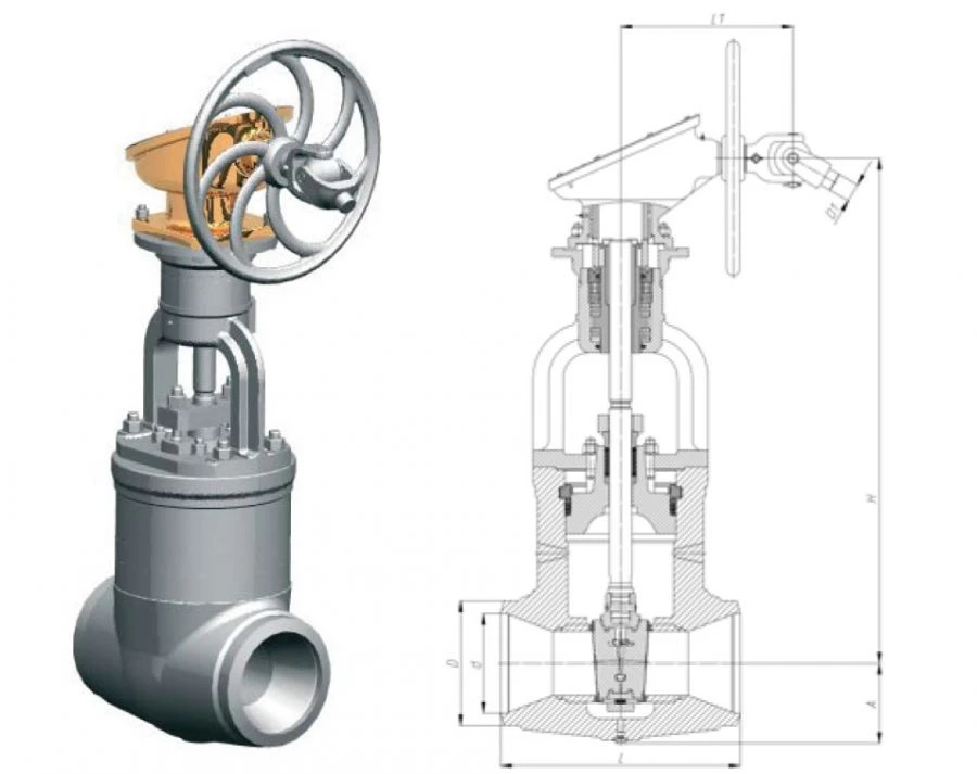 Gate Valve 1026-150-KZ for Nuclear Power Plants