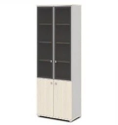Executive Office Cabinet 92x44.6x220 Cappuccino + White, Minister Collection