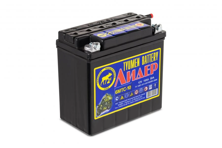 بطارية رصاصية لبدء التشغيل للدراجات النارية TYUMEN BATTERY 6МТС-10