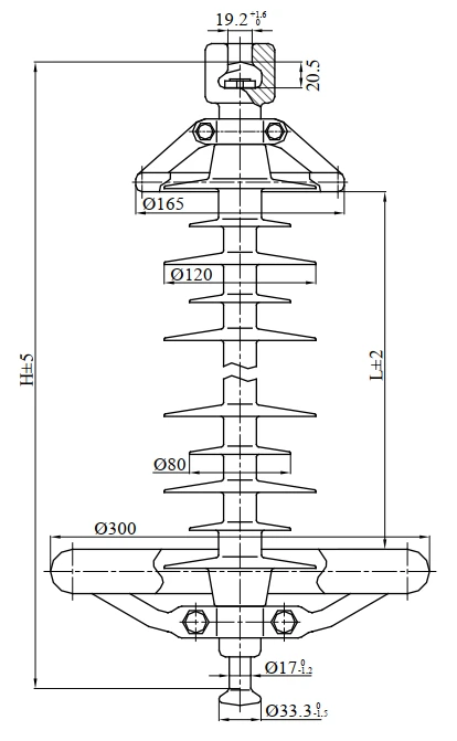 Insulator for Suspension Line with Protective Silicone Shell LK 160/330-I-2 GP