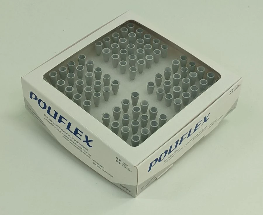 مجموعة رؤوس الأسنان المرنة POLIFLEX، 100 قطعة، للمعالجة النهائية