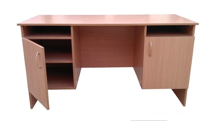 مكتب طالب مع خزانتيين وباب 140x60x75 سم طراز س 13