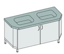 Double Sink Fiberglass Worktable SM-2