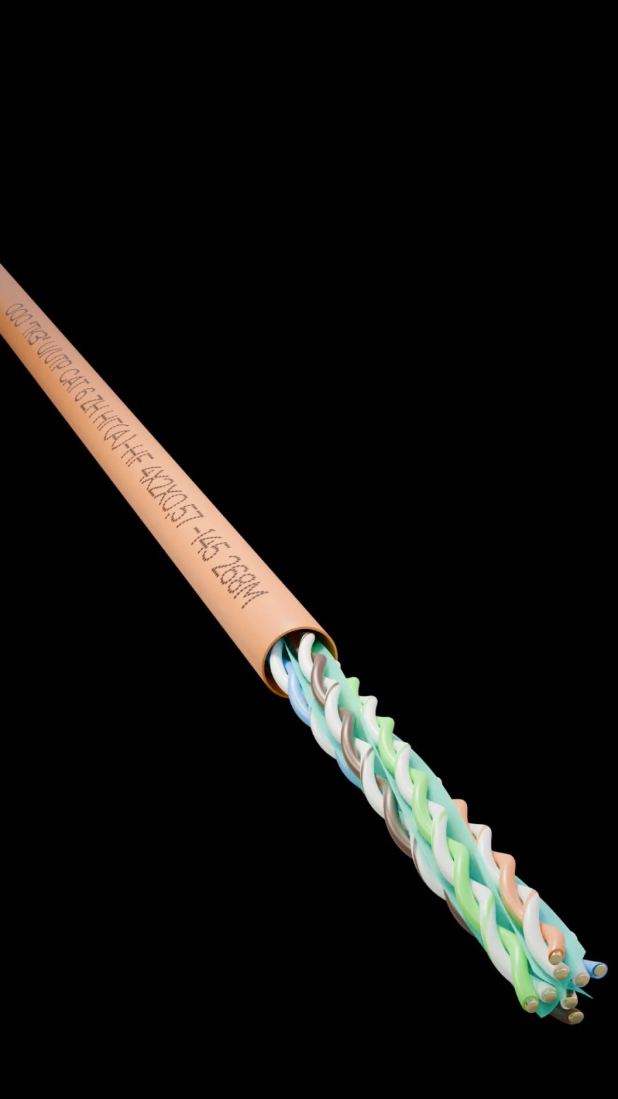كابل زوجي ملتوي عالي التردد U/UTP Cat 6 ZH ng(A)-HF 4x2x0.57