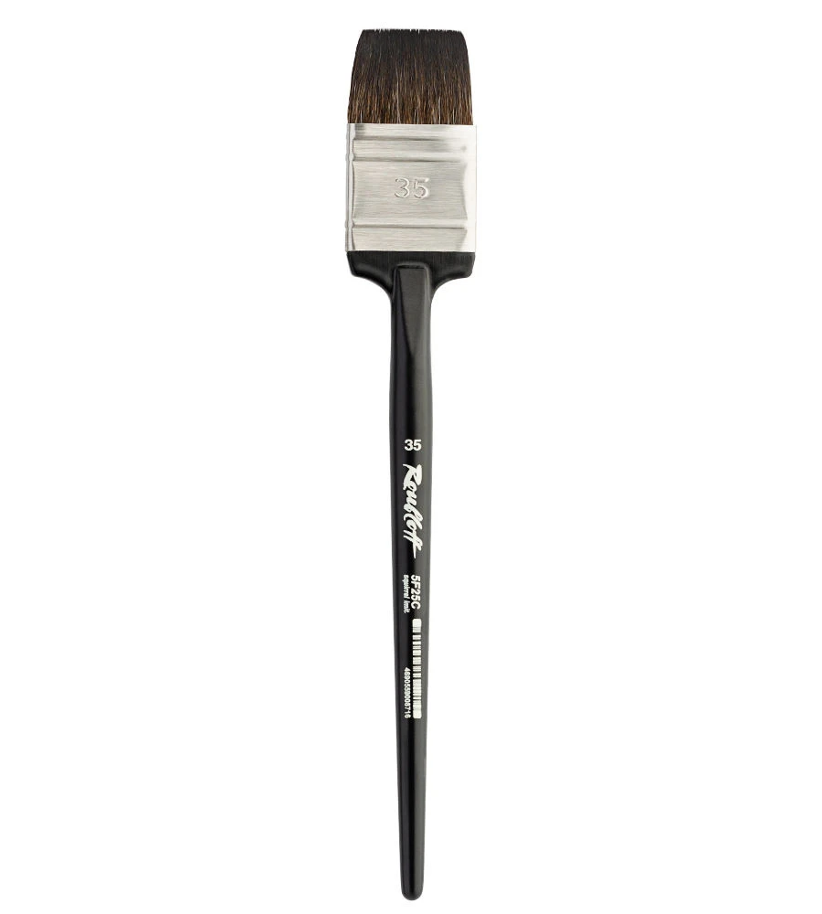 Flat Synthetic Bristle Paint Brush for Art and Restoration