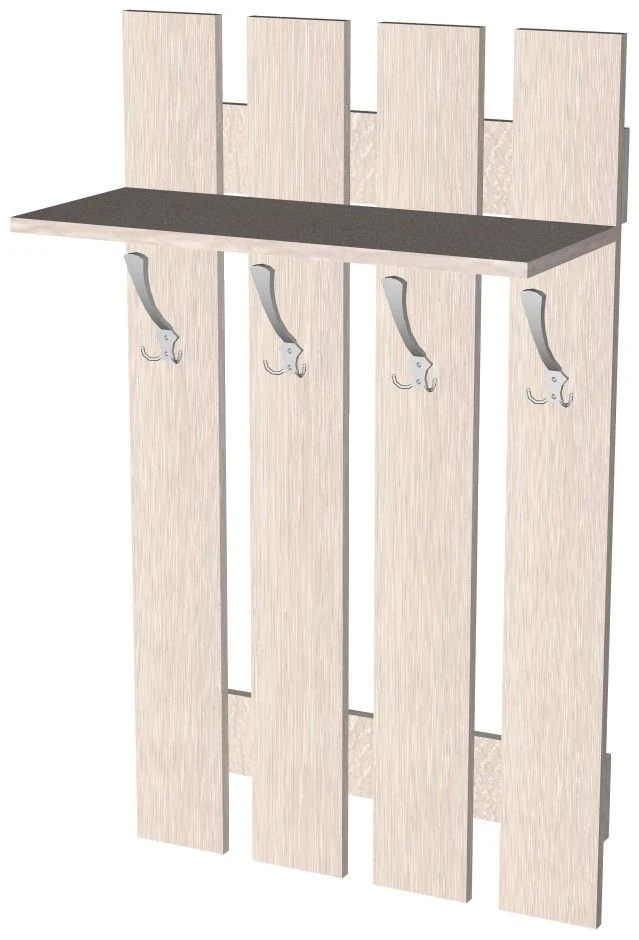 شماعة حائطية مع 4 خطافات، 600x270x1000مم، لوح MDF بسماكة 16مم