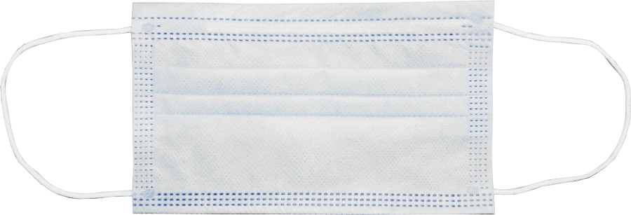 قناع طبي disposable غير معقم من 4 طبقات بحزام مطاطي، 18x9 سم، أبيض