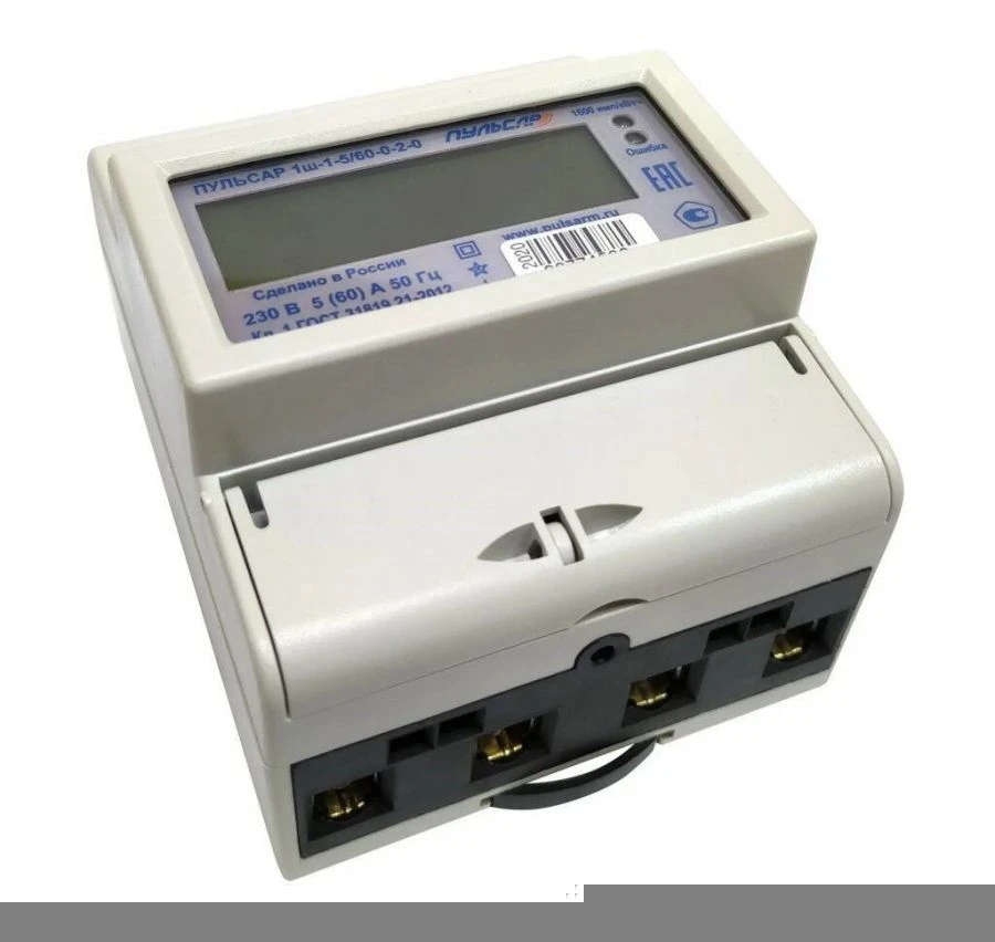 عداد الطاقة الكهربائية أحادي الطور بلسار 1، بتعرفة واحدة، LCD