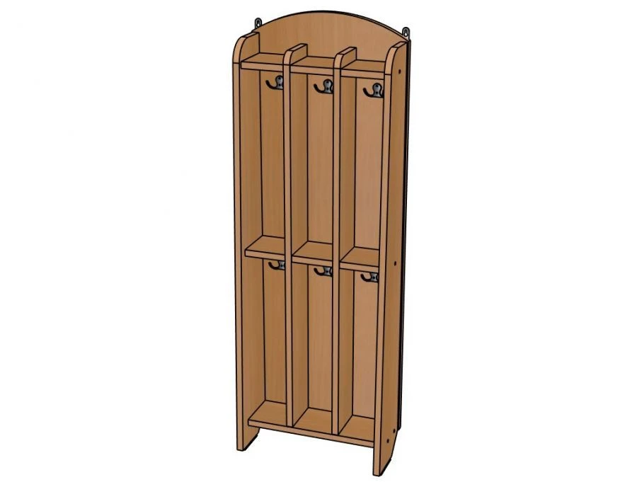 Moydodyr Towel Rack No. 2, 6 Compartments, MDF, Model SHD35