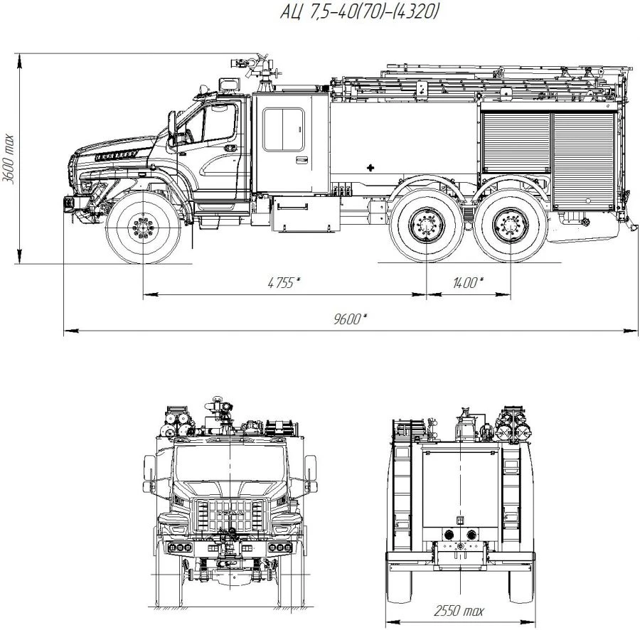 شاحنة إطفاء AC 7.5-40 (4320) نموذج 006-UPZ