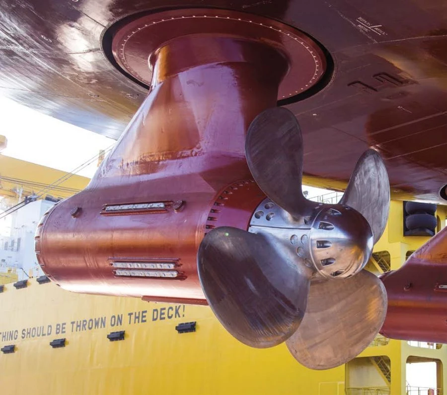 Propulsive Steering Column with Installed Propeller