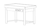 طاولة ضوء 1100x450x850 مم