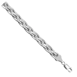 Montreal White Gold Chain 585 with Diamond Cut, 5 Strands, 55cm
