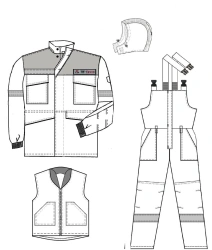 Men's Protective Suit (Jacket & Bib Overalls) for Cold Temperatures, Model: KPT-2023