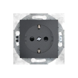 CADUCEUS ALING PRESTIGE Hidden Socket with Grounding and Shutters, 16A, 250V~, Graphite, Art. 6001.2