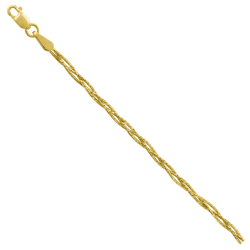 Yellow Gold 585 Gourmet Bracelet, Forged Round Braid, 3 Chains, Model NB15-311