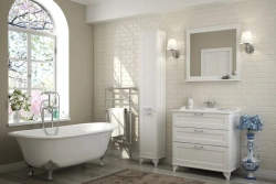 Spacious Aquaton Leon 80H Sink Cabinet in White Oak 1A187801LBPS01.A187.8.01L.BPS.0