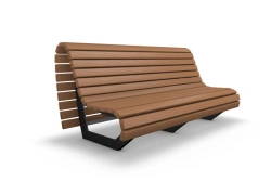 Stylish Curved Sofa with Metal Frame