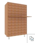Catalog Cabinet with 72 Drawers, 3-Module, on Supports