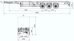 Tri-Axle Container Transport Semi-Trailer 9408-32L with CEYLAN AS-1210-225-ST-OV Axles, 12 Ton Capacity