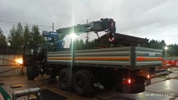 Multi-functional Vehicle with Hydraulic Crane KMA on Ural 4320 Base U0K03N-4Z151