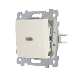 MARIA" Single-Pole Switch Mechanism with Indicator Light S110-438 Ivory Color