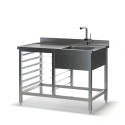 Stainless Steel Dishwashing Machine Table for Temporary Dish Storage