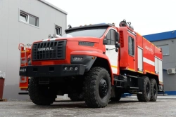 Fire Tank Truck AC-(3.0-9.0)-?, Type 5881T, Modification 5881T5, Ural Chassis-55571-6151-70/72/74
