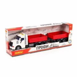 Inertial Red Truck with Trailer - Realistic Toy Vehicle for Kids" (Model: 92557)