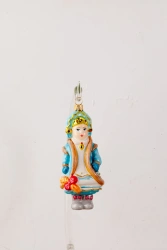 Handcrafted Glass Christmas Ornament "Snow Maiden in Kokoshnik