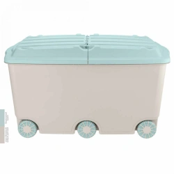 Large Toy Storage Box on Wheels, 66.5L, Light Beige