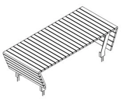 Metal Frame Bench for Offices and Public Spaces, Model 10110-1