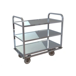 3-Tier Aluminum Serving Trolley for Food Storage and Transport