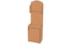 Duty Corner Shelf with Cabinet and Hooks, Model UD