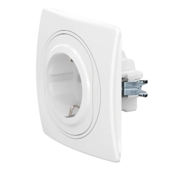 Caduceus Aling Eon Hidden Socket with Grounding, 16A, 250V, White, Art. E600.00