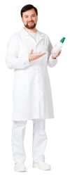 Men's Straight Silhouette Robe with Button Closure and Pockets Model 4.802